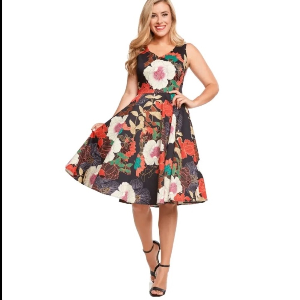 Eva Rose Vera Fit & Flare Floral Dress